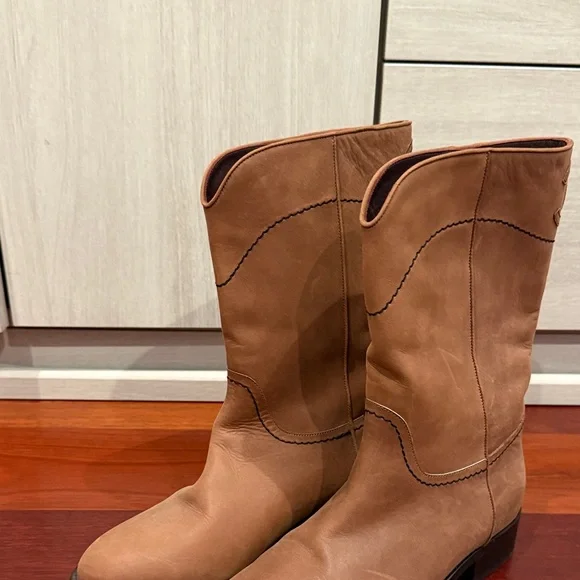 Brown Leather Women's Boots - Picture 3 of 5